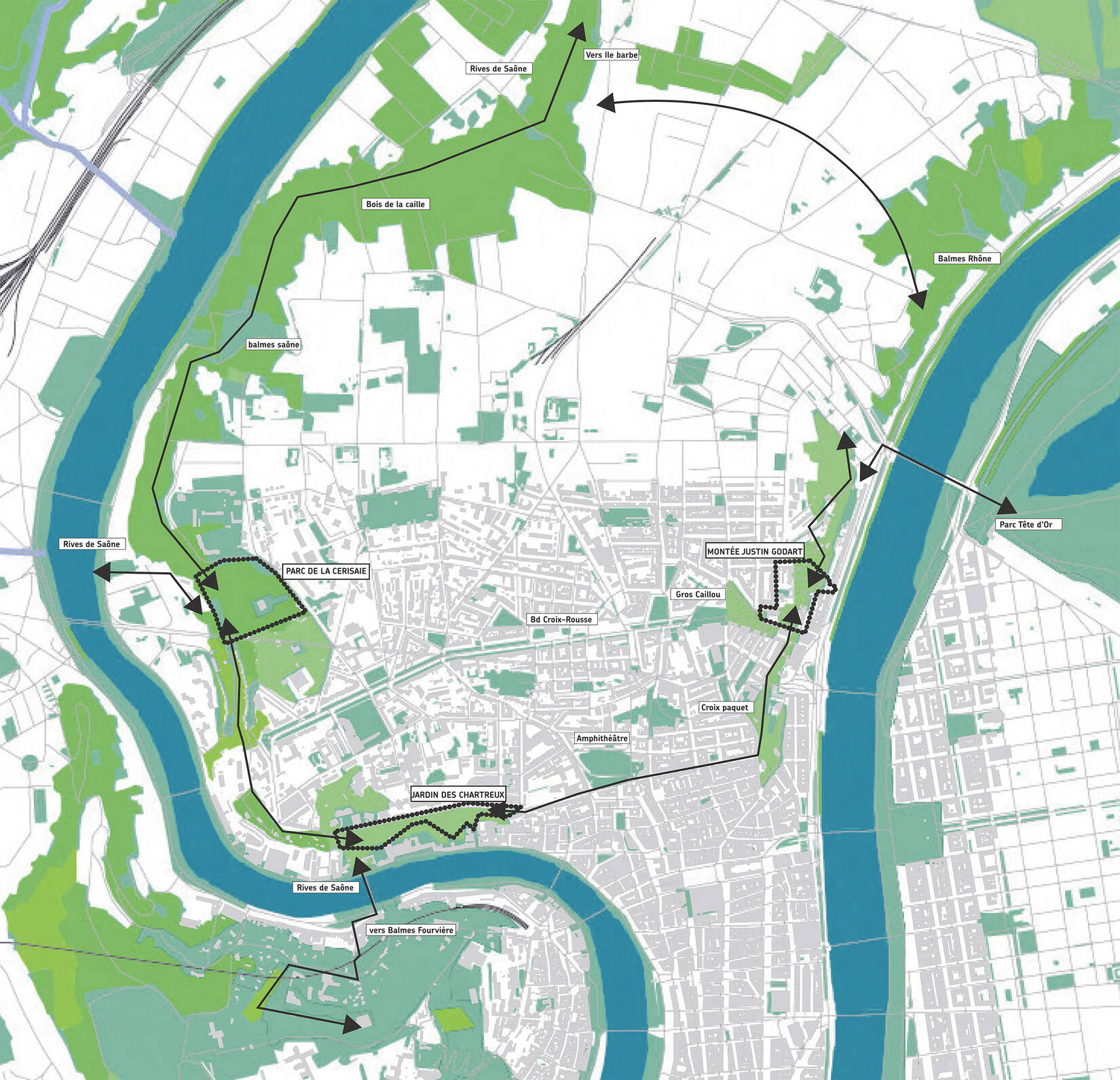 Etudes paysagères de Lyon 1er, 2e et 4e