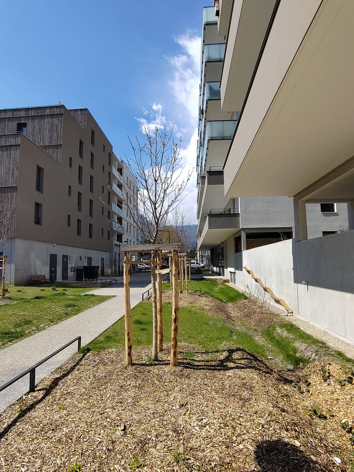 Aménagement des espaces publics et des jardins en coeur d‘îlot de l‘opération Libre-Cours